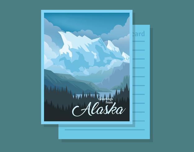 Postal de la ilustración de Alaska vector