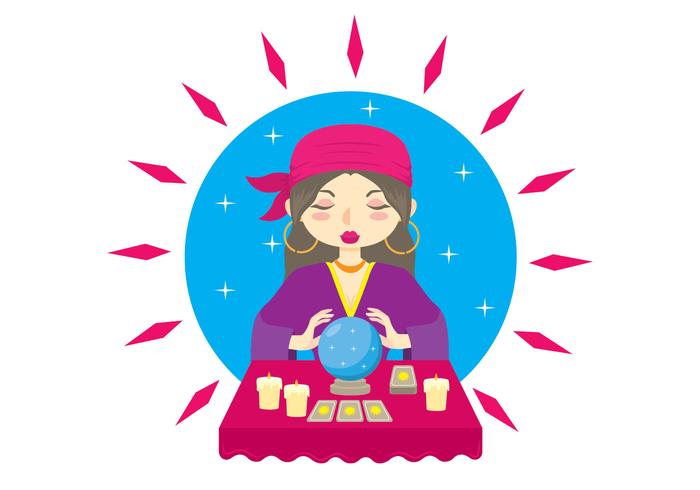 Fortune Teller character Illustration vector