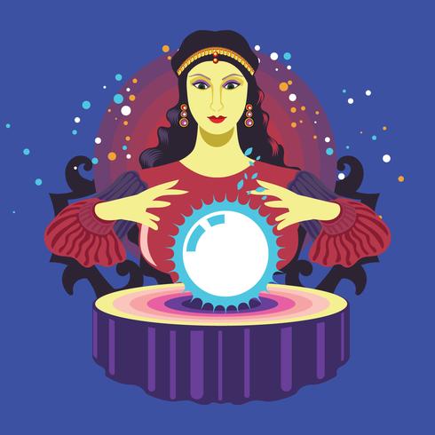 Fortune Teller on Blue Background vector