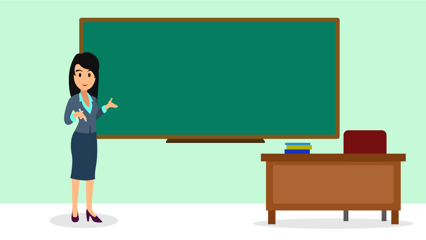 flat illustration of woman teacher vector