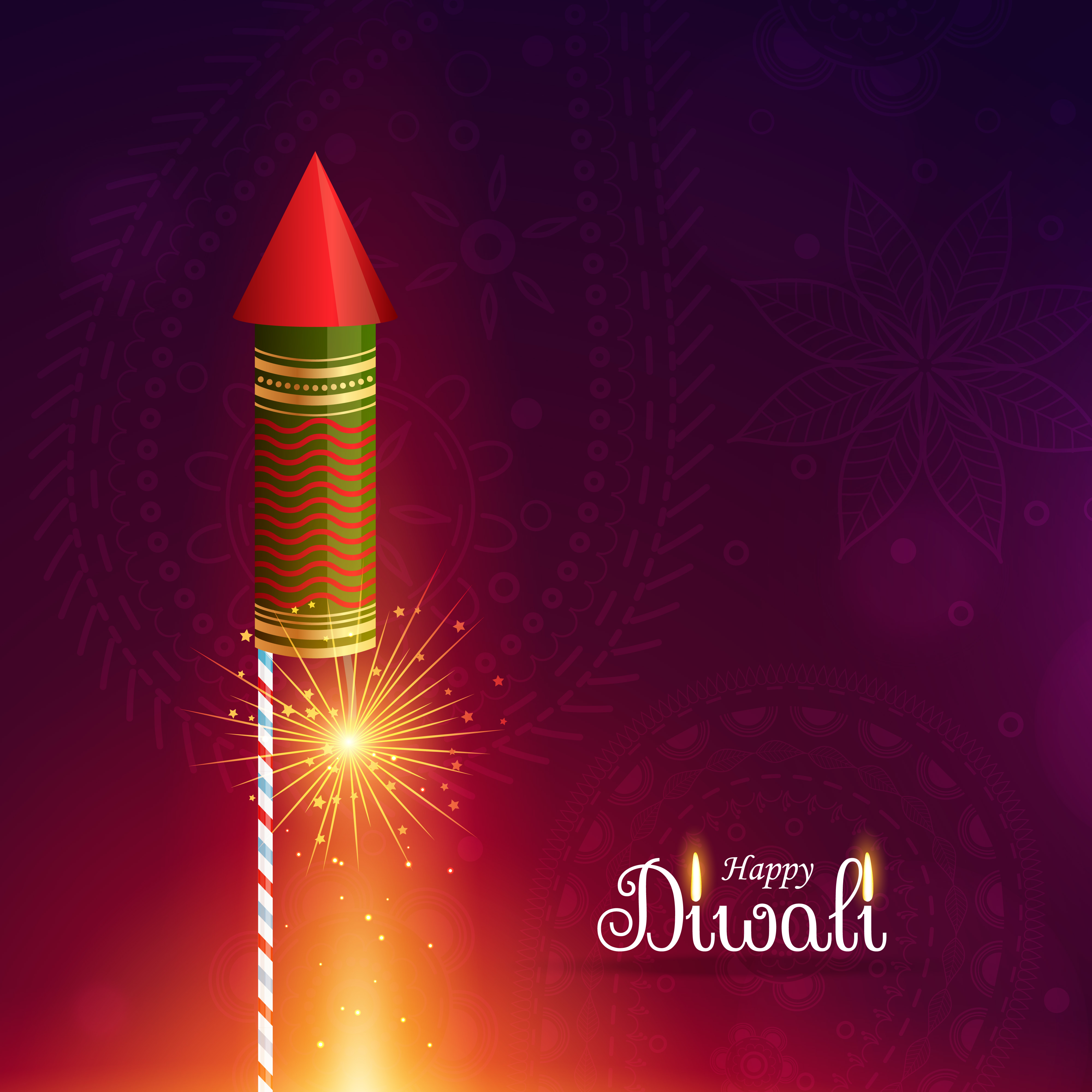 diwali cracket rocket with sparkle Download Free Vector Art, Stock