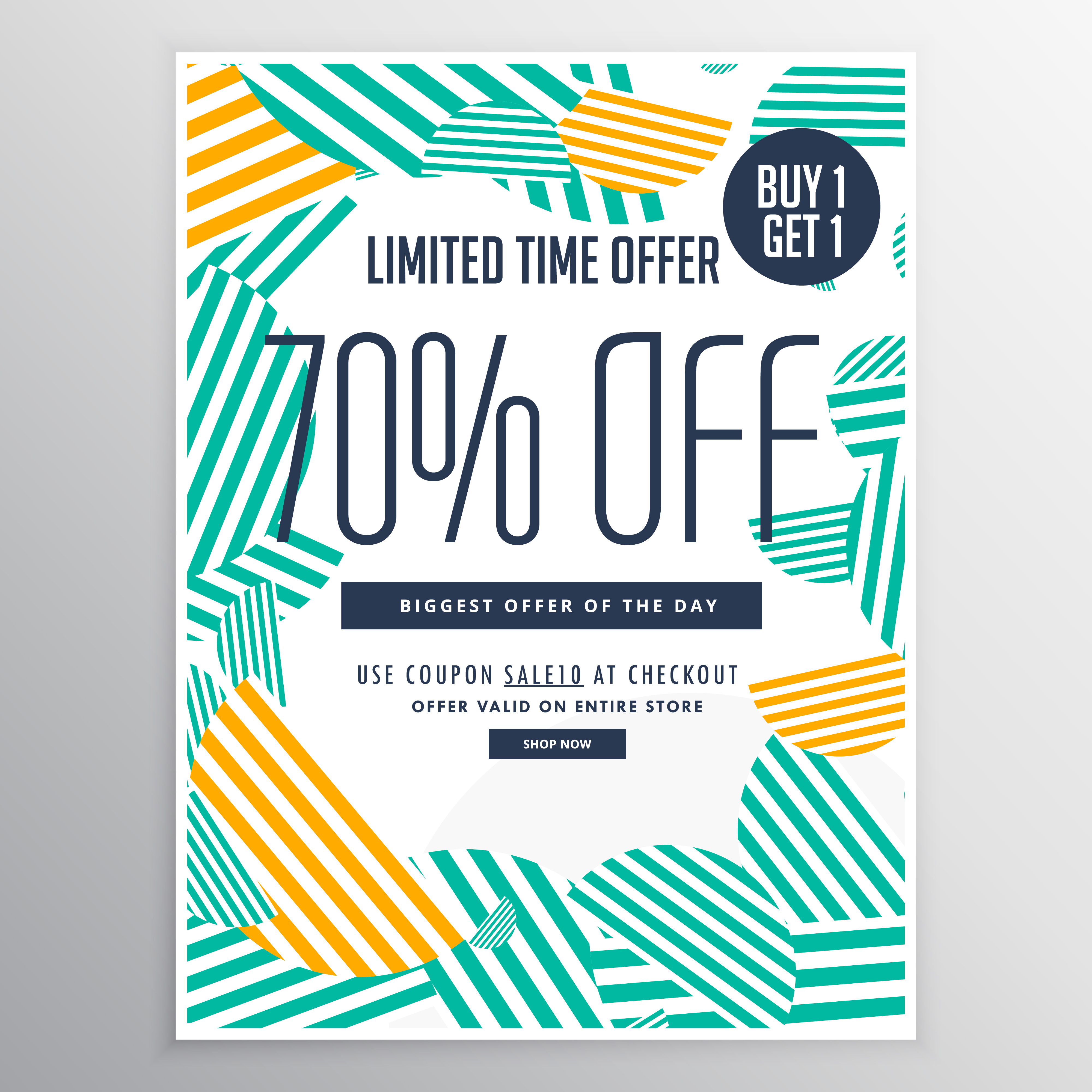 modern trendy sale promotional discount brochure template with a