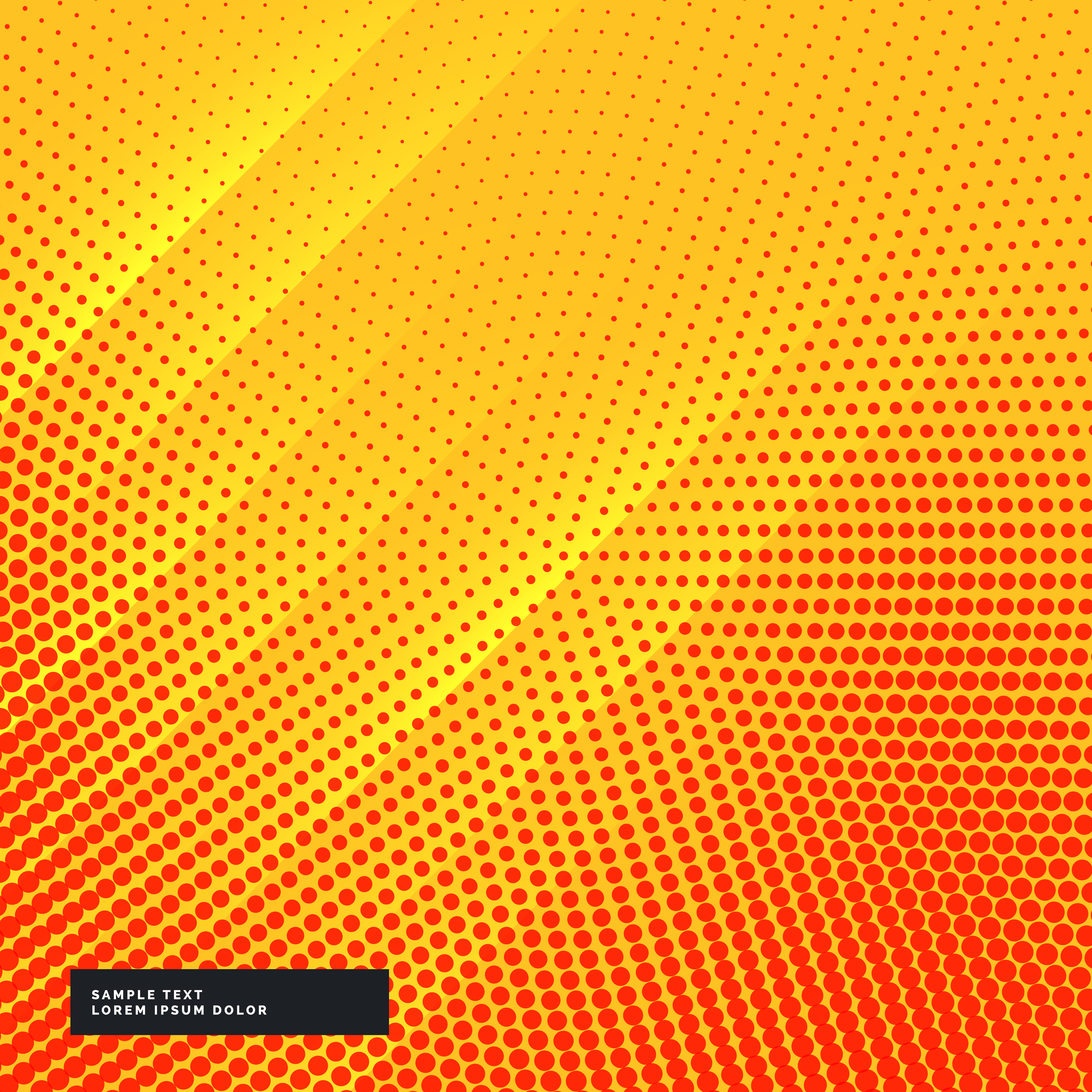 yellow background with circular halftone effect Descargue Gráficos y Vectores Gratis