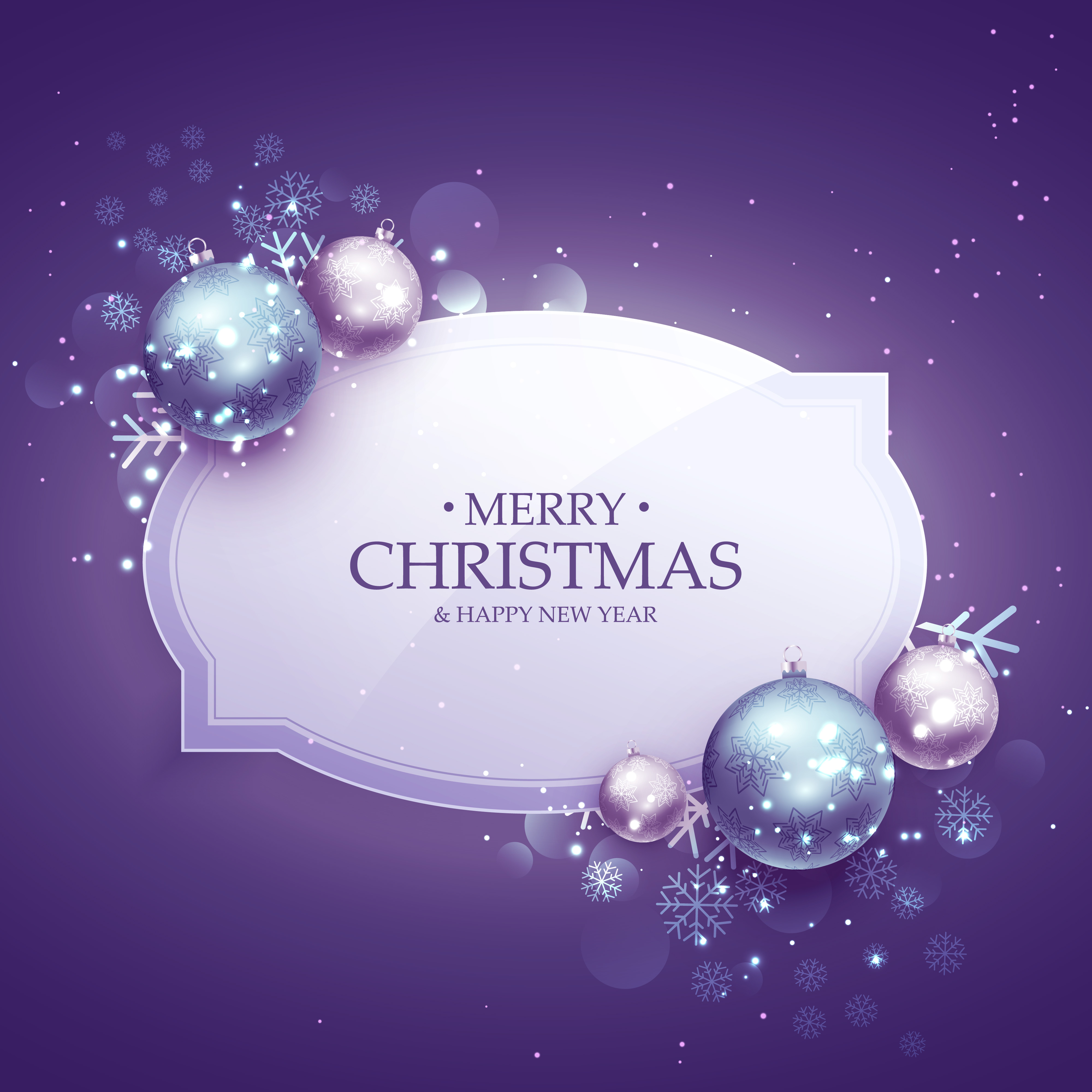 beautiful merry christmas decoration background in purple shade