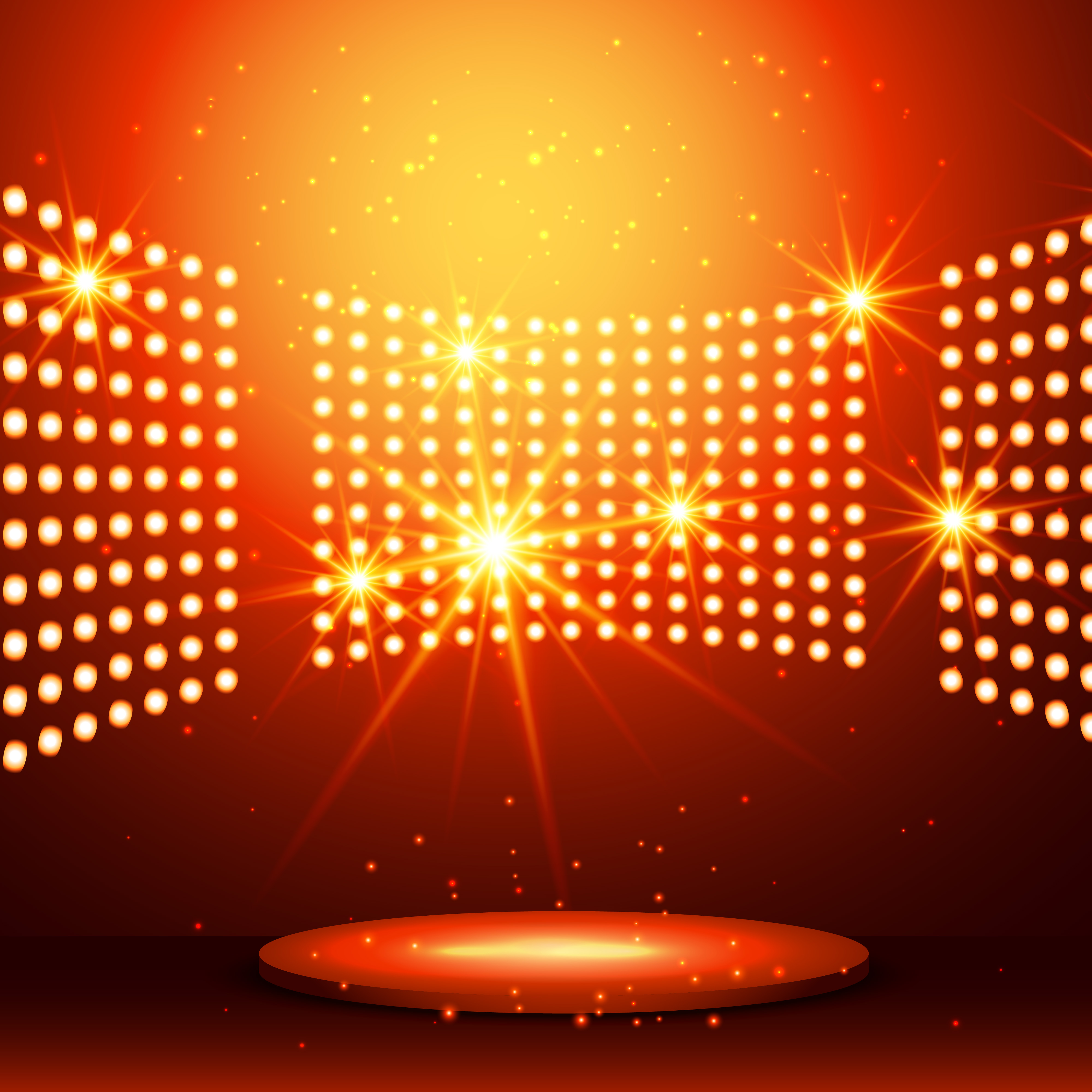 beautiful podium with many lights - Download Free Vector Art, Stock