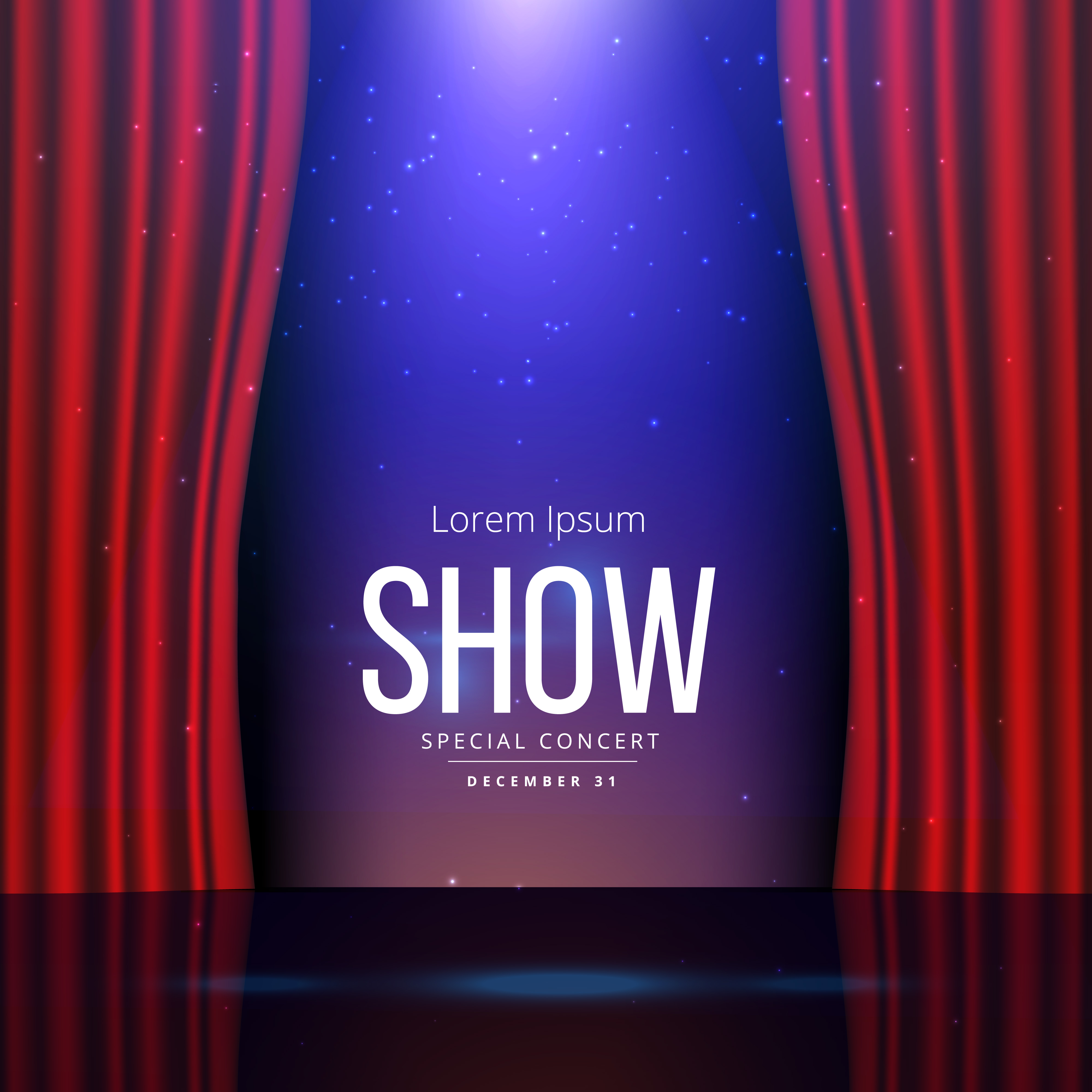 theater stage with open curtains - Download Free Vector Art, Stock