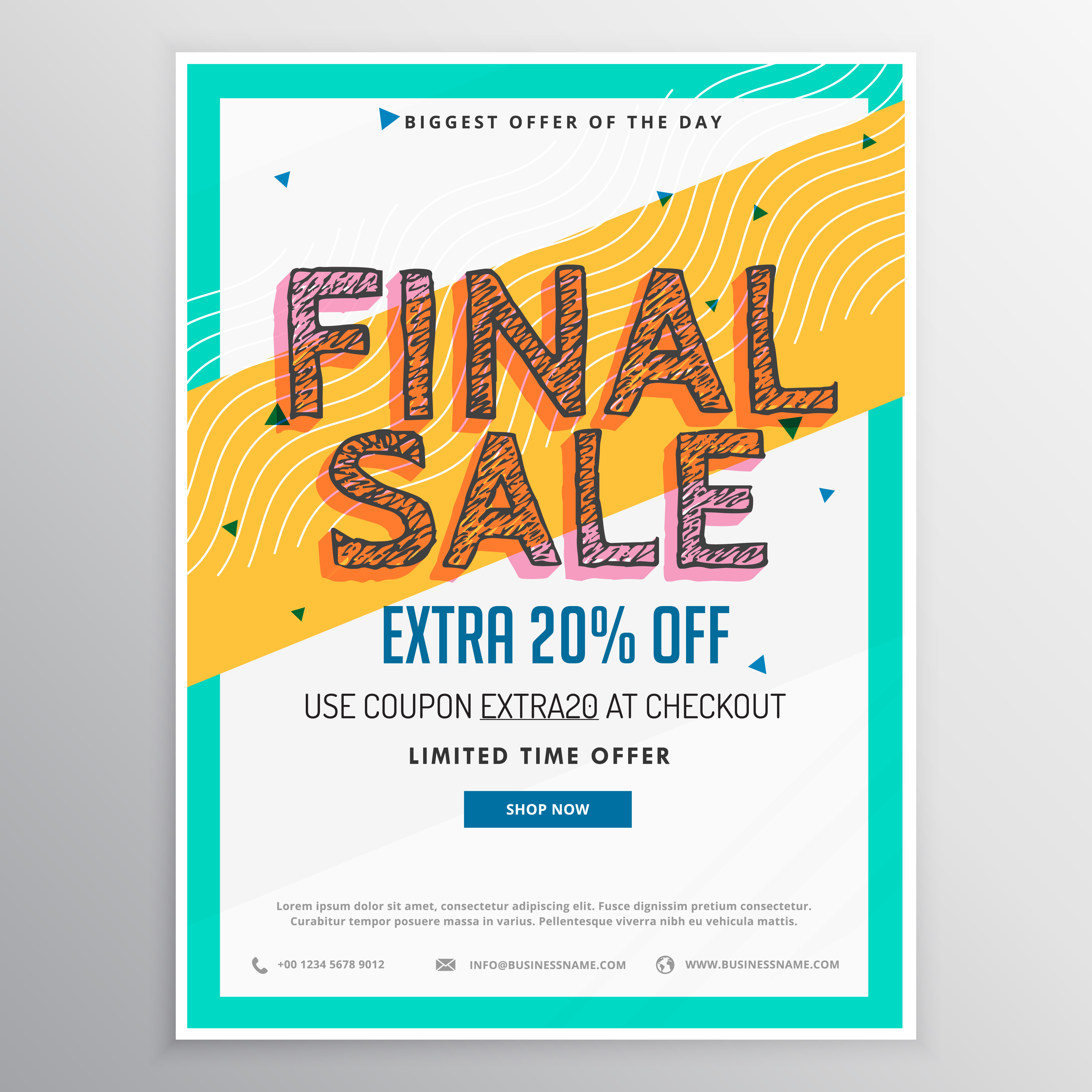 Final sale discount voucher in horizonatal style Final sale discount voucher in horizonatal style
