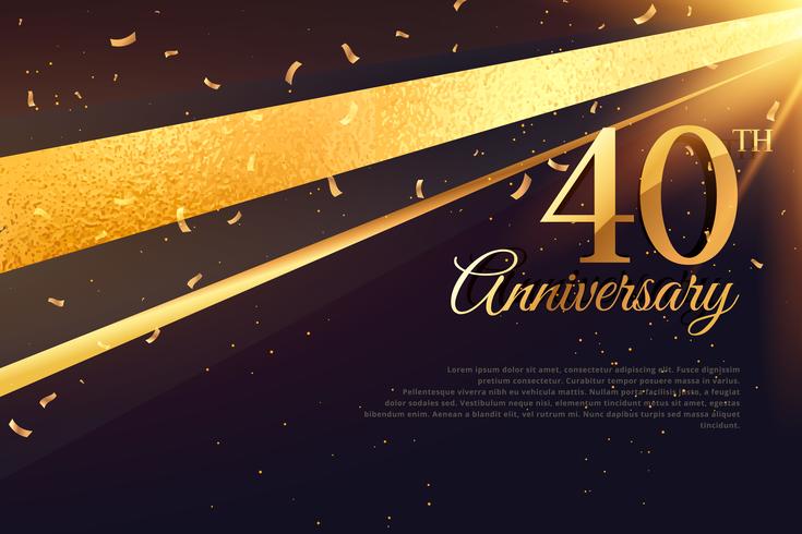 40th anniversary celebration card template - Download Free Vector Art