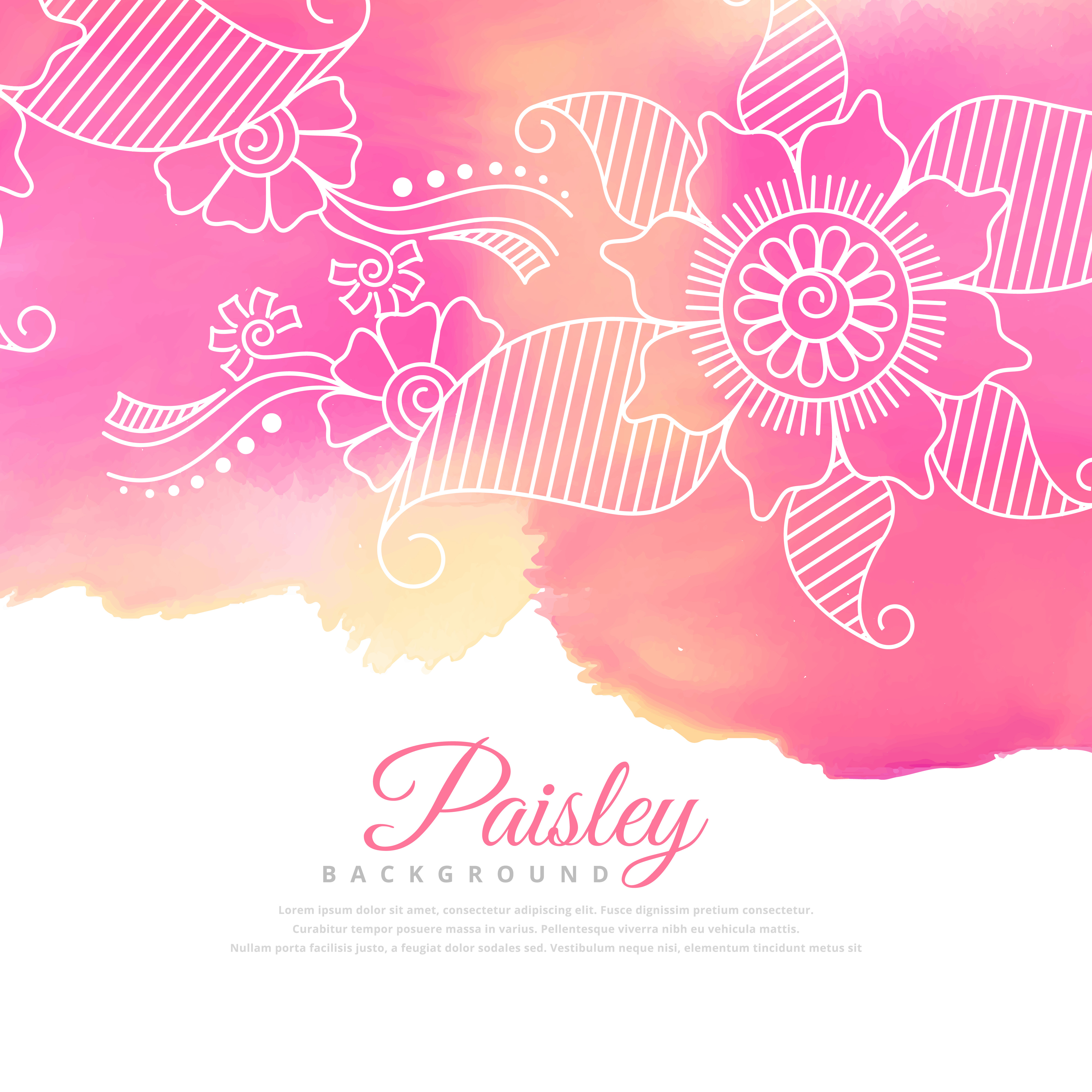 Download paisley background with watercolor effect - Download Free Vector Art, Stock Graphics & Images
