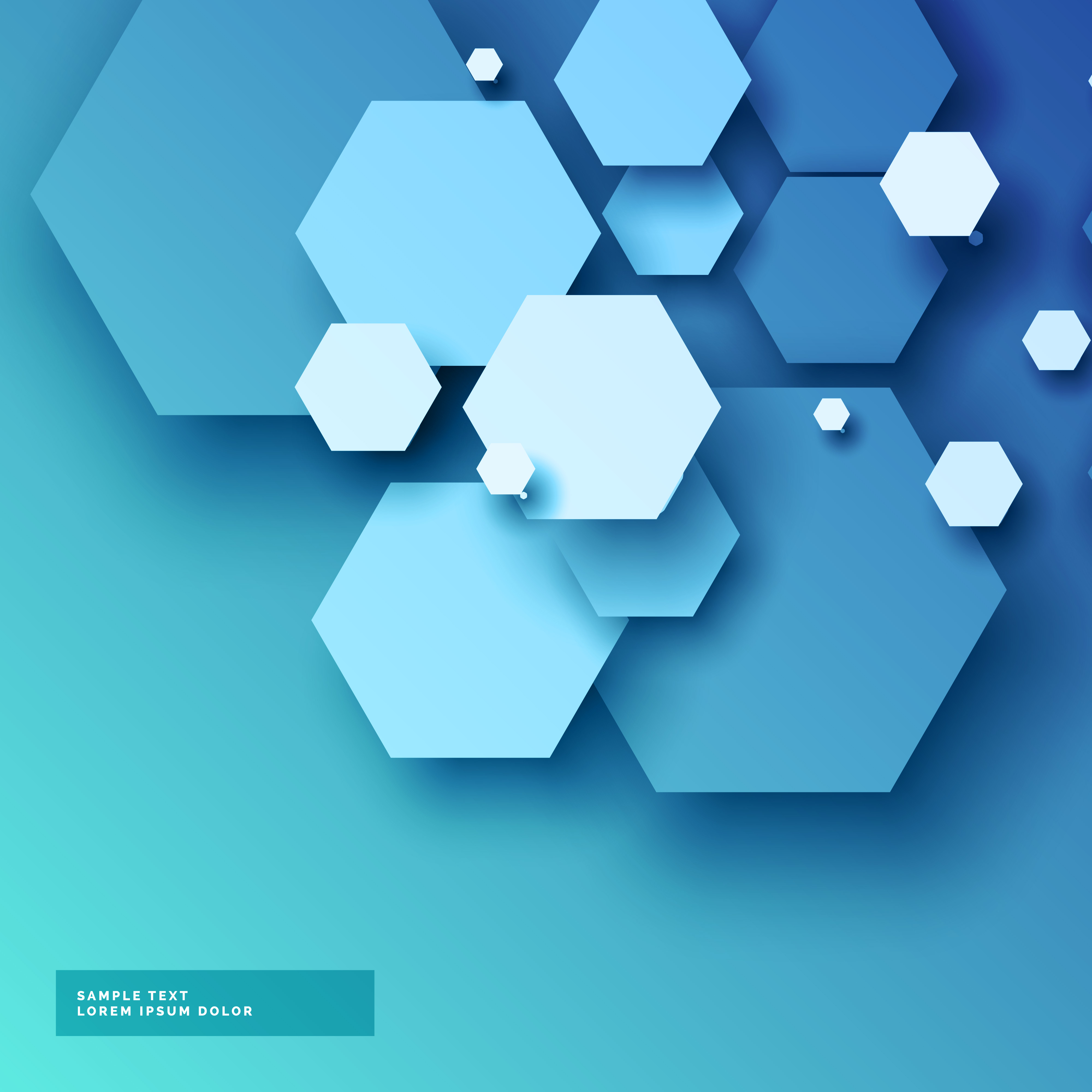 blue background with hexagonal shapes in 3d style - Download Free