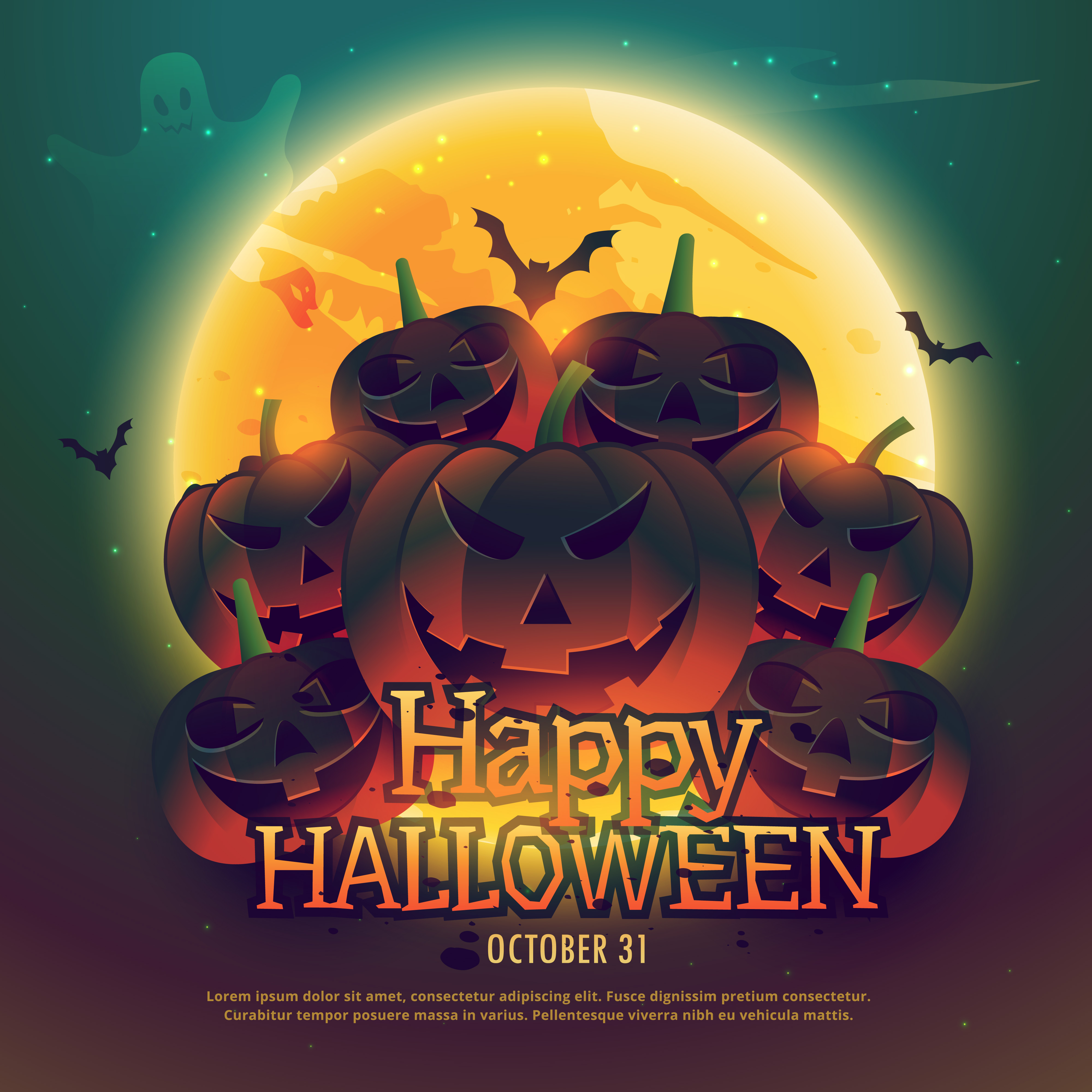 happy halloween background poster - Download Free Vector Art, Stock