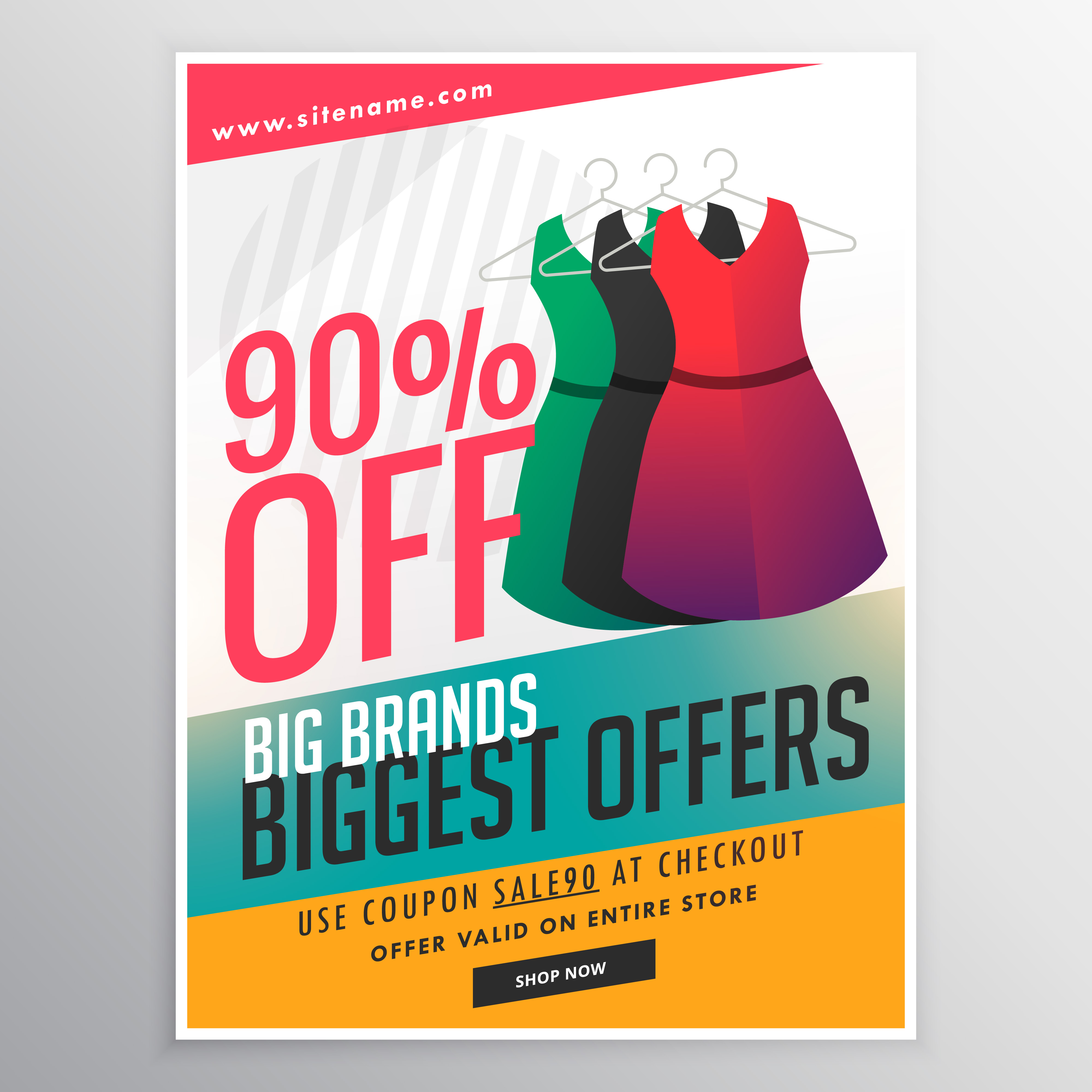 fashion sale discount promotional brochure flyer template with d