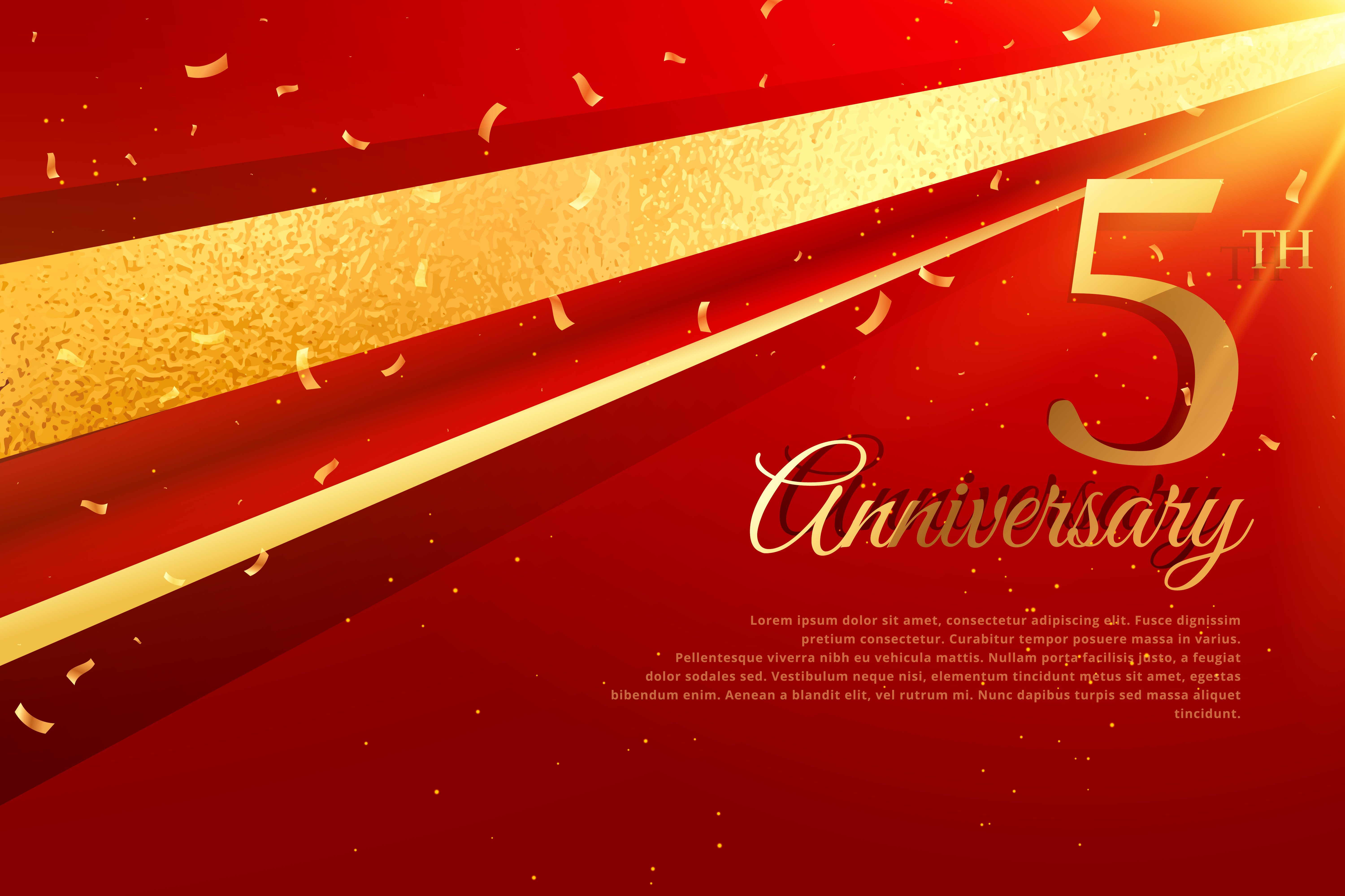 5th anniversary celebration  card template Download Free 