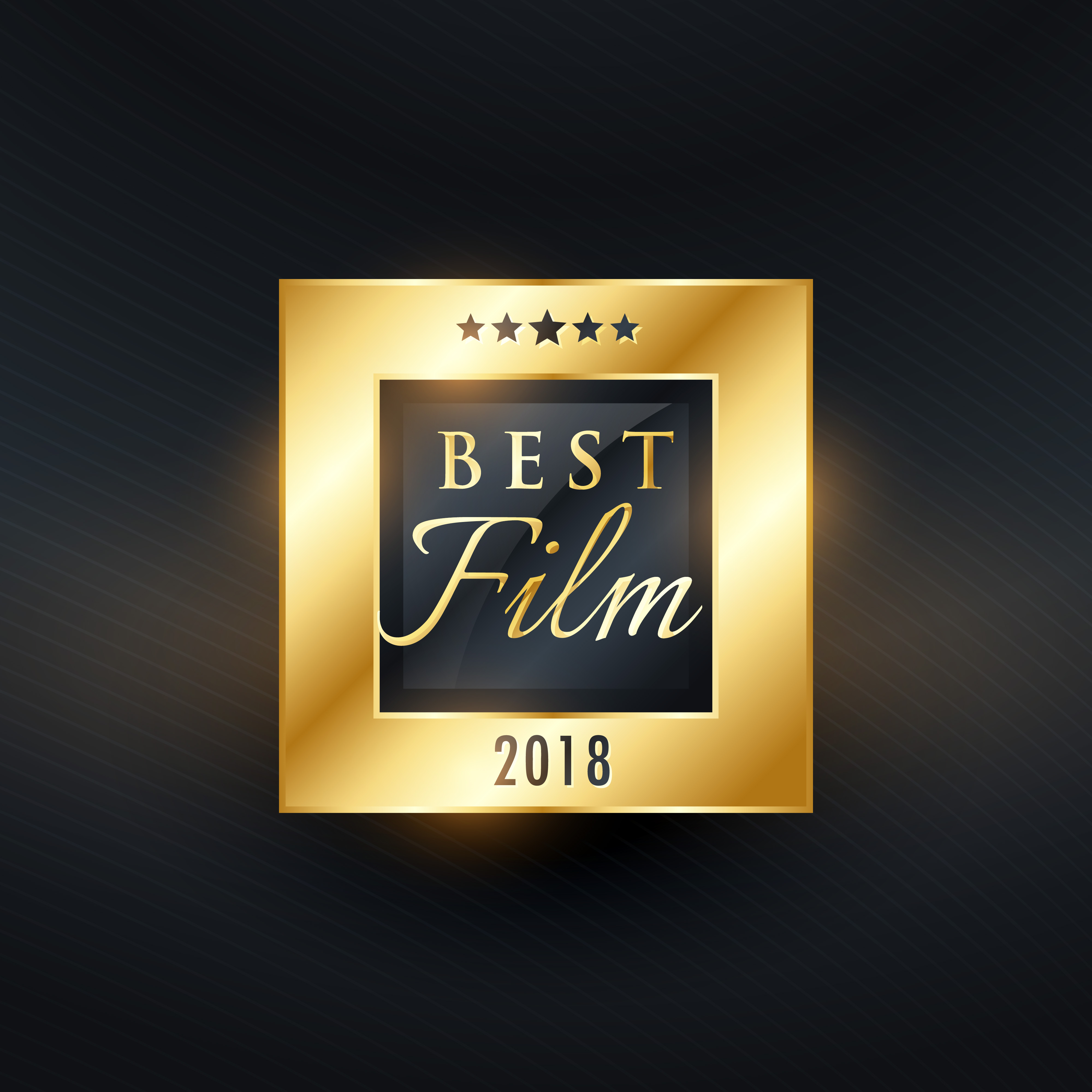file vector stiker 3d golden movie label  best award Download design Free  film