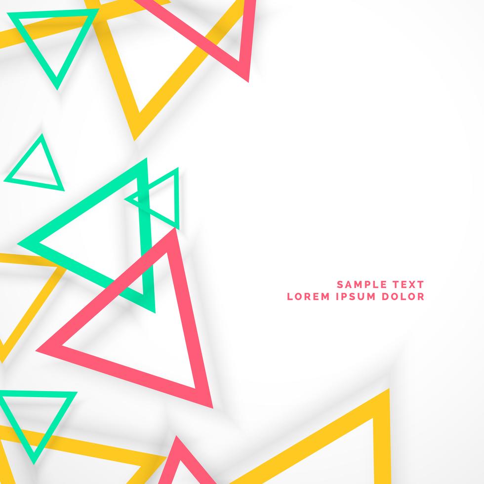 abstract colorful triangles with shadow Download Free Vector Art