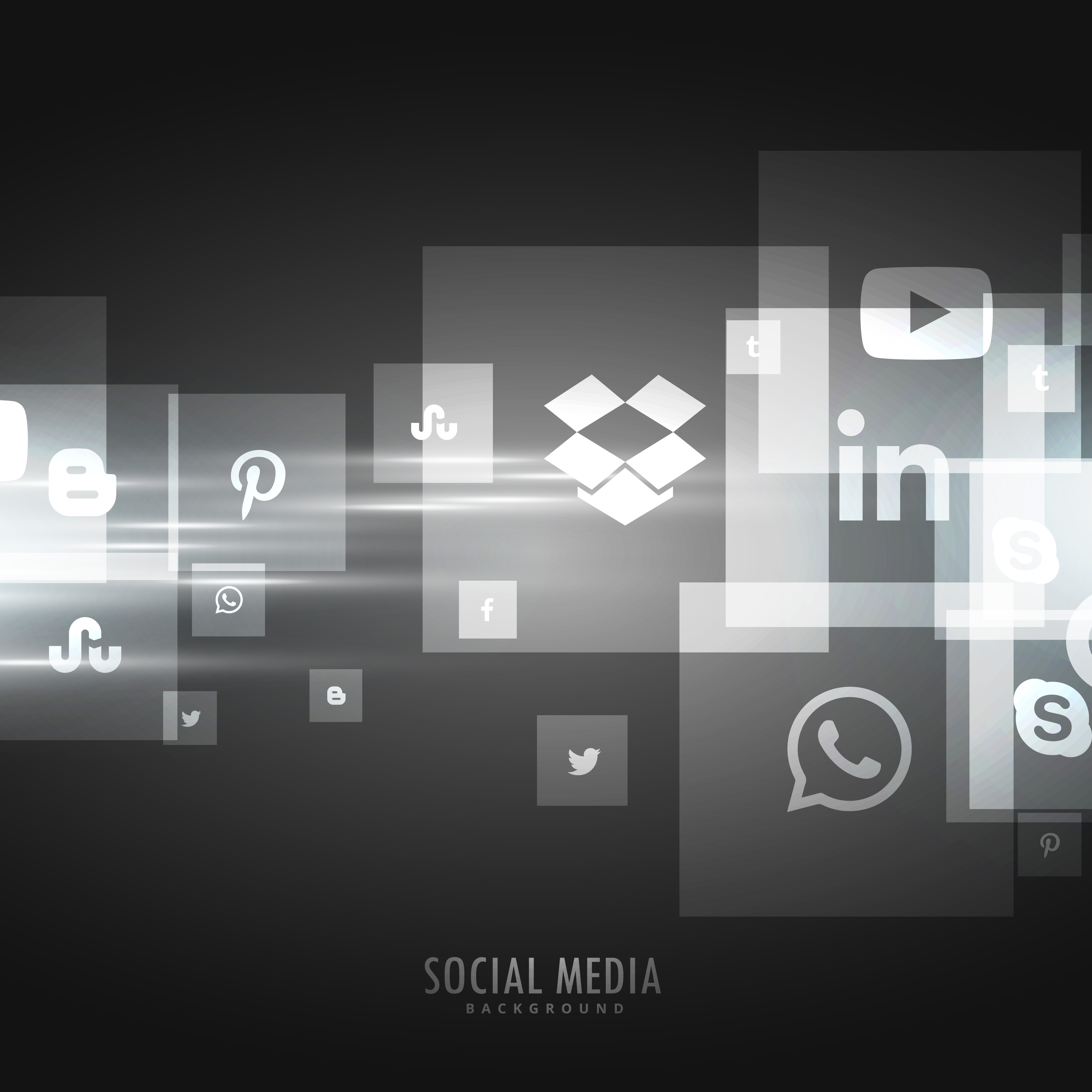 Dark Background With Social Media Icons Download Free Vector Art