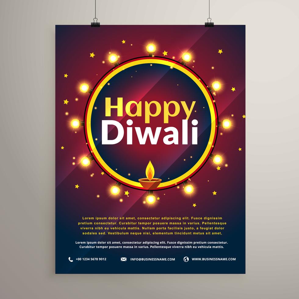 happy diwali festival invitation greeting template Download Free