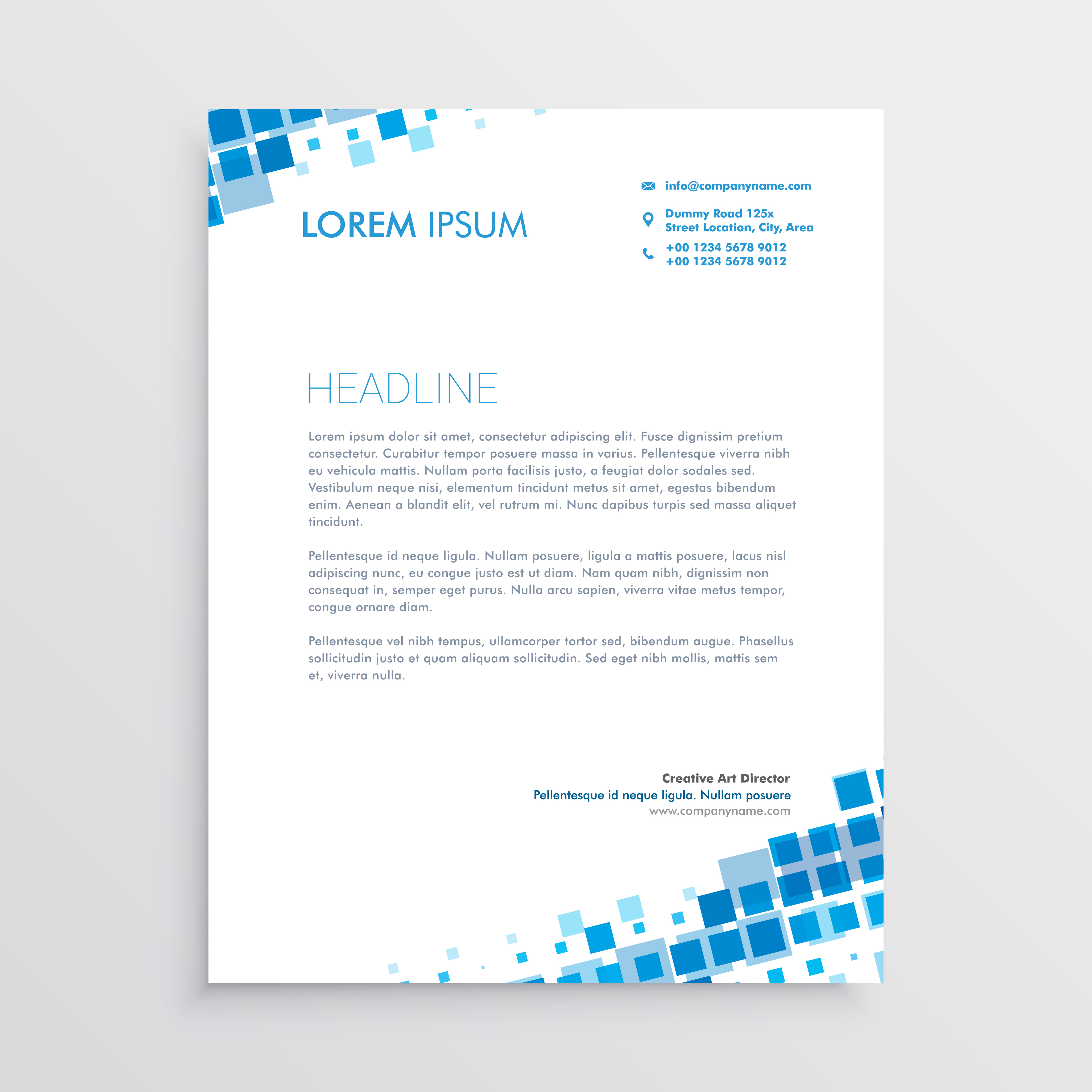 Abstract blue creative letterhead design - Download Free 