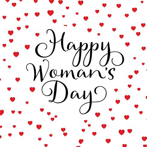 Happy Women's Day hearts background  vector