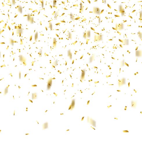 Gold confetti background vector