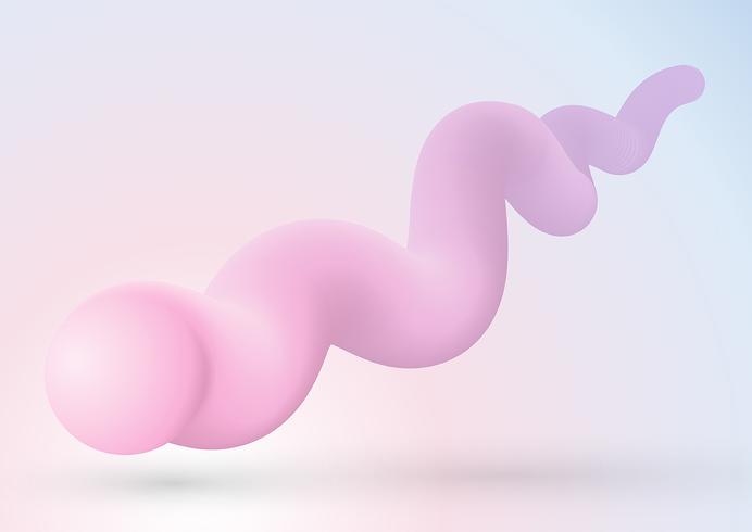 3D fluid style shape in pastel colours vector