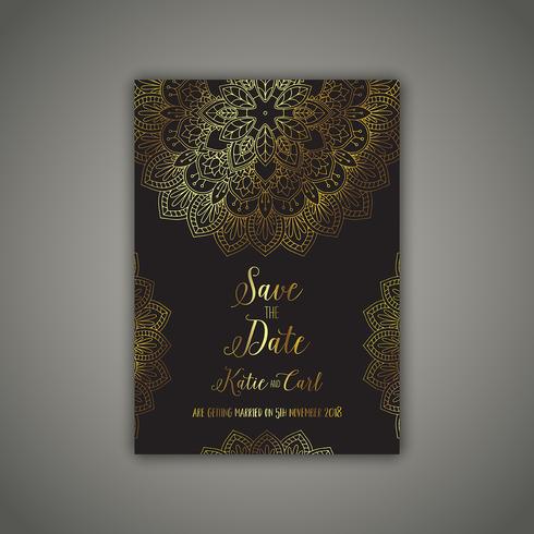 Decorative save the date invite vector