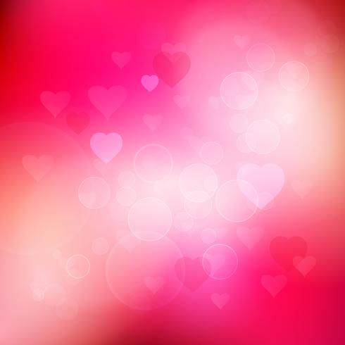 Bokeh hearts background  vector