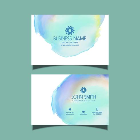 Business card with watercolour design  vector