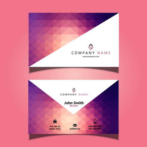 Low poly business card design  vector