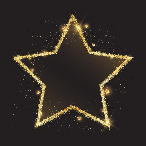 Glittery gold star background vector