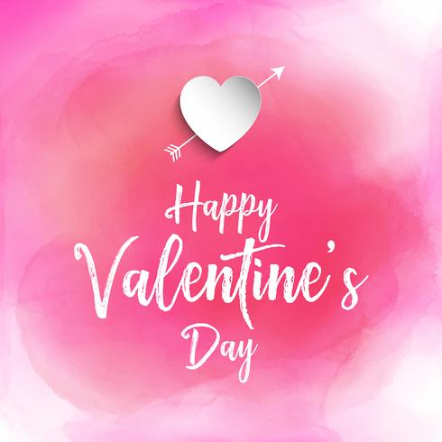 Valentine's day background with watercolour texture  vector