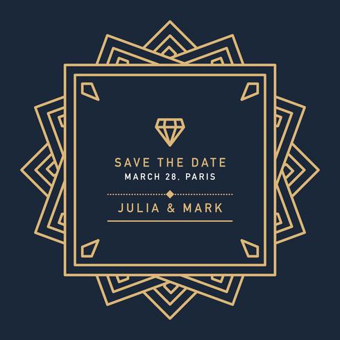 Dark Art Deco Wedding vector
