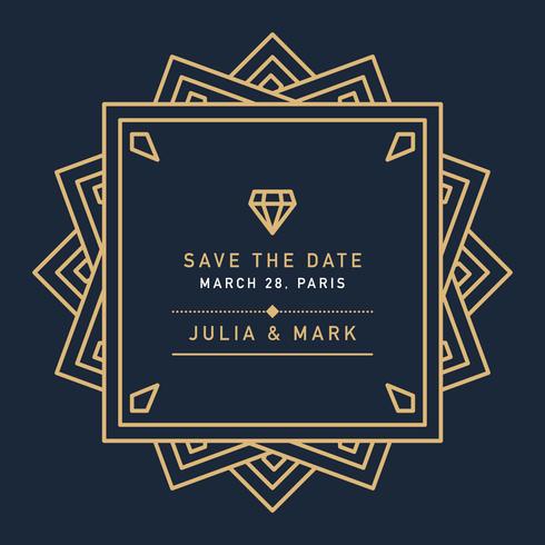 Dark Art Deco Wedding vector