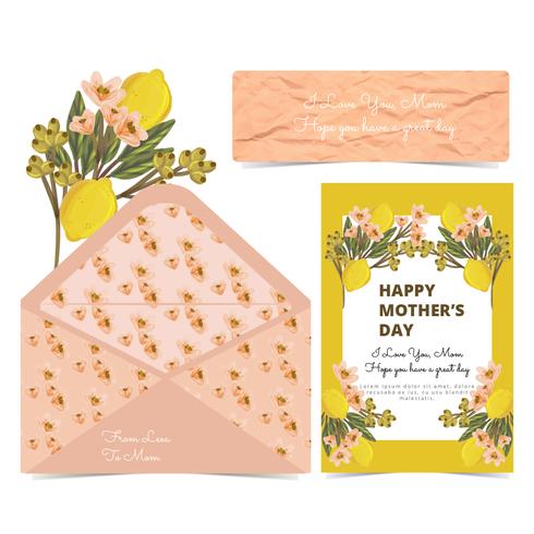 Vector Mother's Day Card and Envelope