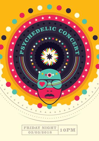Psychedelic concert poster vector
