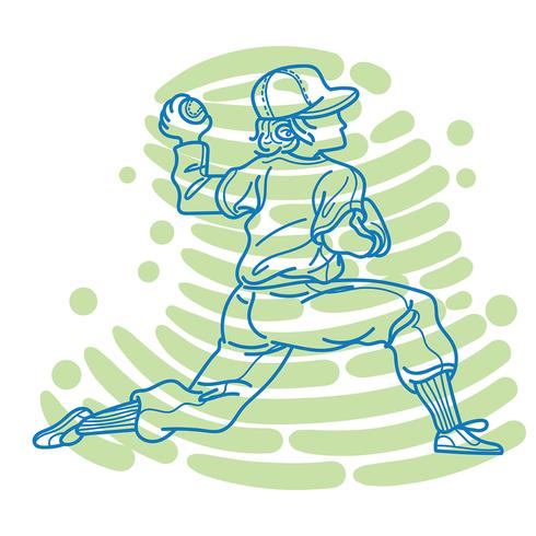 Jugador de béisbol abstracto vector