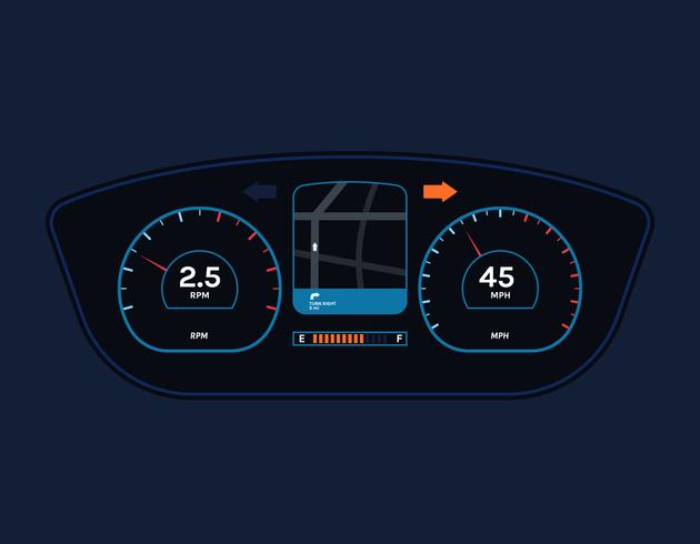 Car dashboard ui vector