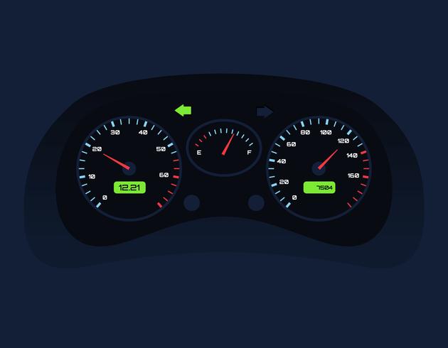 Car dashboard ui vector illustration