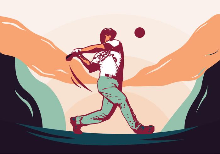 Diseño del vector del jugador de béisbol