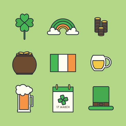 St. Patrick's Day Outlined Icons vector