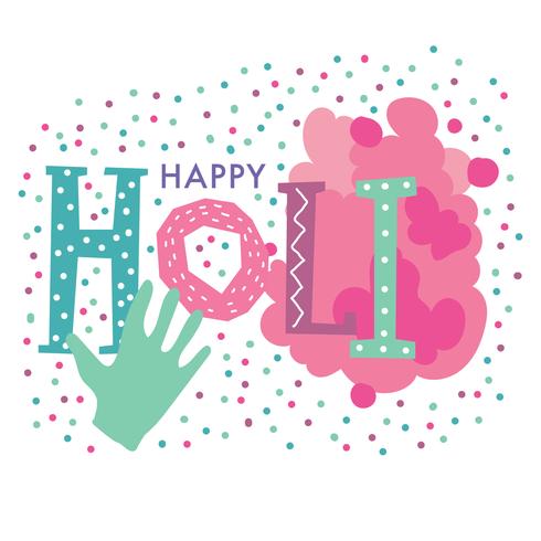 Cute Happy Holi Lettering vector