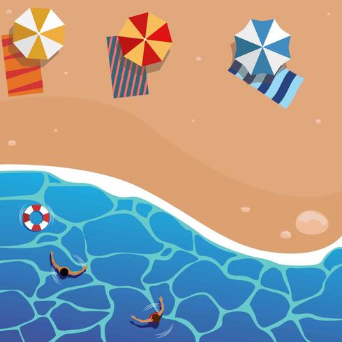 Aerial Beach View Illustration  vector