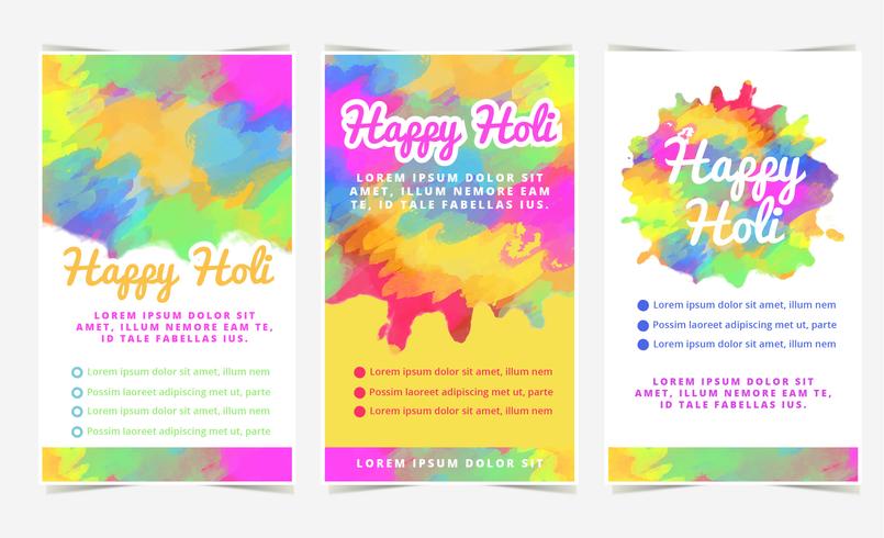 vector holi celebration banners