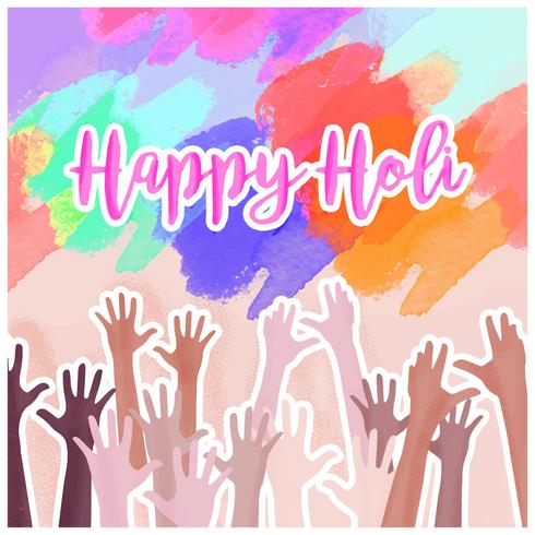 Vector Holi Celebration Composition