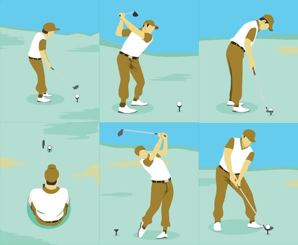 Vector de técnicas de golf