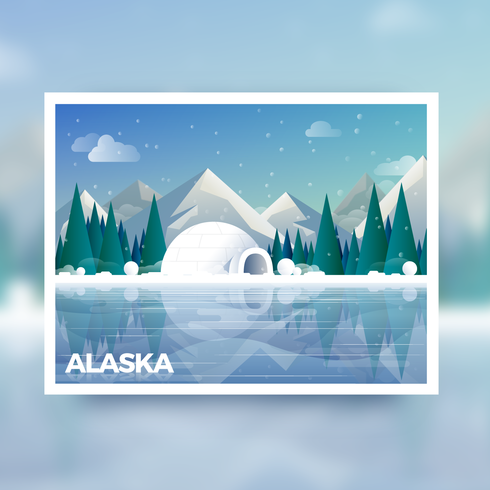 postcard from alaska vector