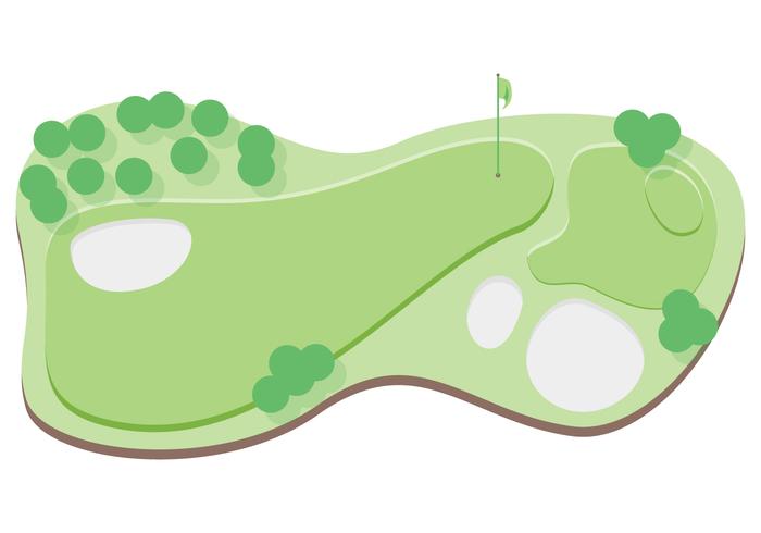 top  view golf course illustration vector