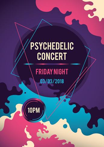 Psychedelic concert poster vector