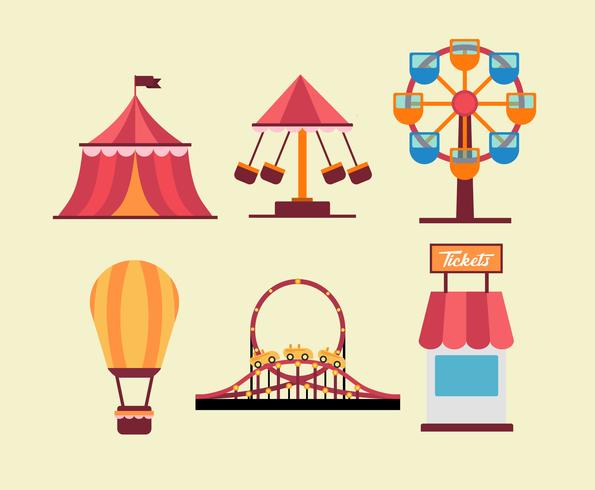 Amusement Park Rides Vector