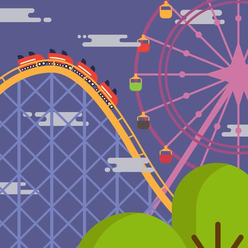 Ilustración de Vector de Parque de atracciones